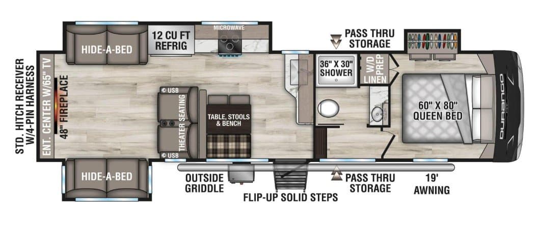 2026 KZ RV Durango D290RLT floorplan