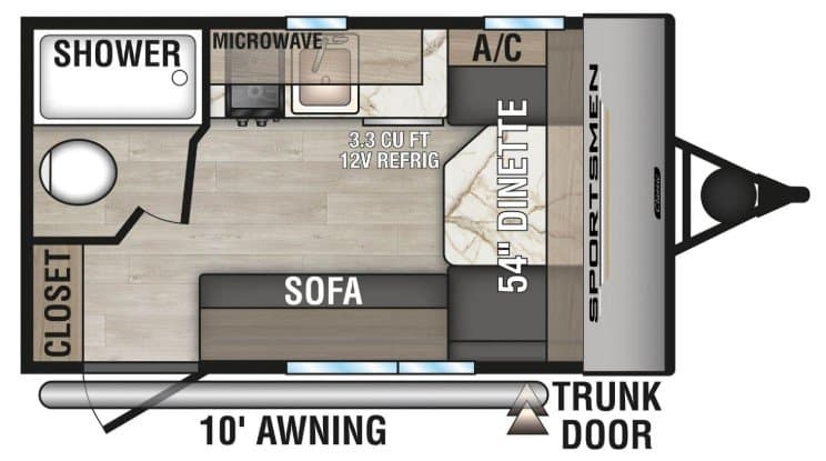 2018 KZ RV Sportsmen Classic 130RB floorplan