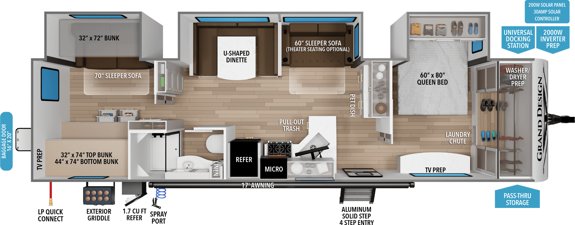 2026 Grand Design Transcend 335BHT floorplan