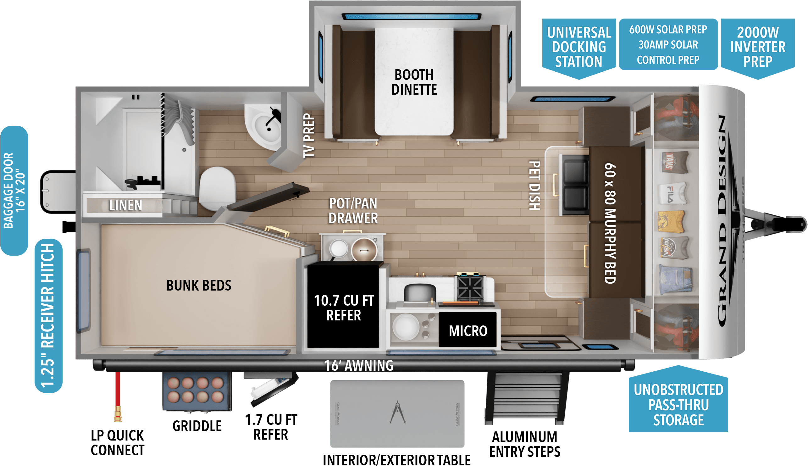 2026 Grand Design Transcend One 161BH floorplan