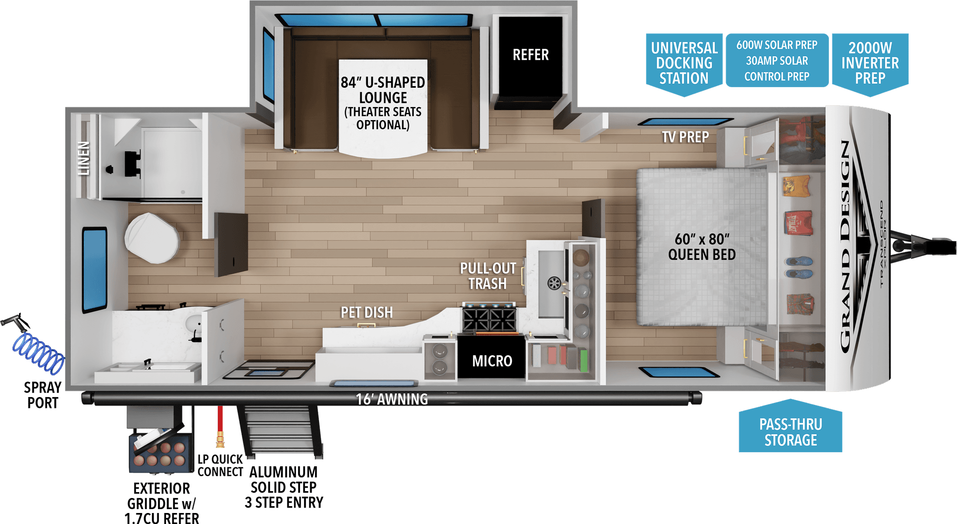 2026 Grand Design Transcend Xplor 22RBX floorplan