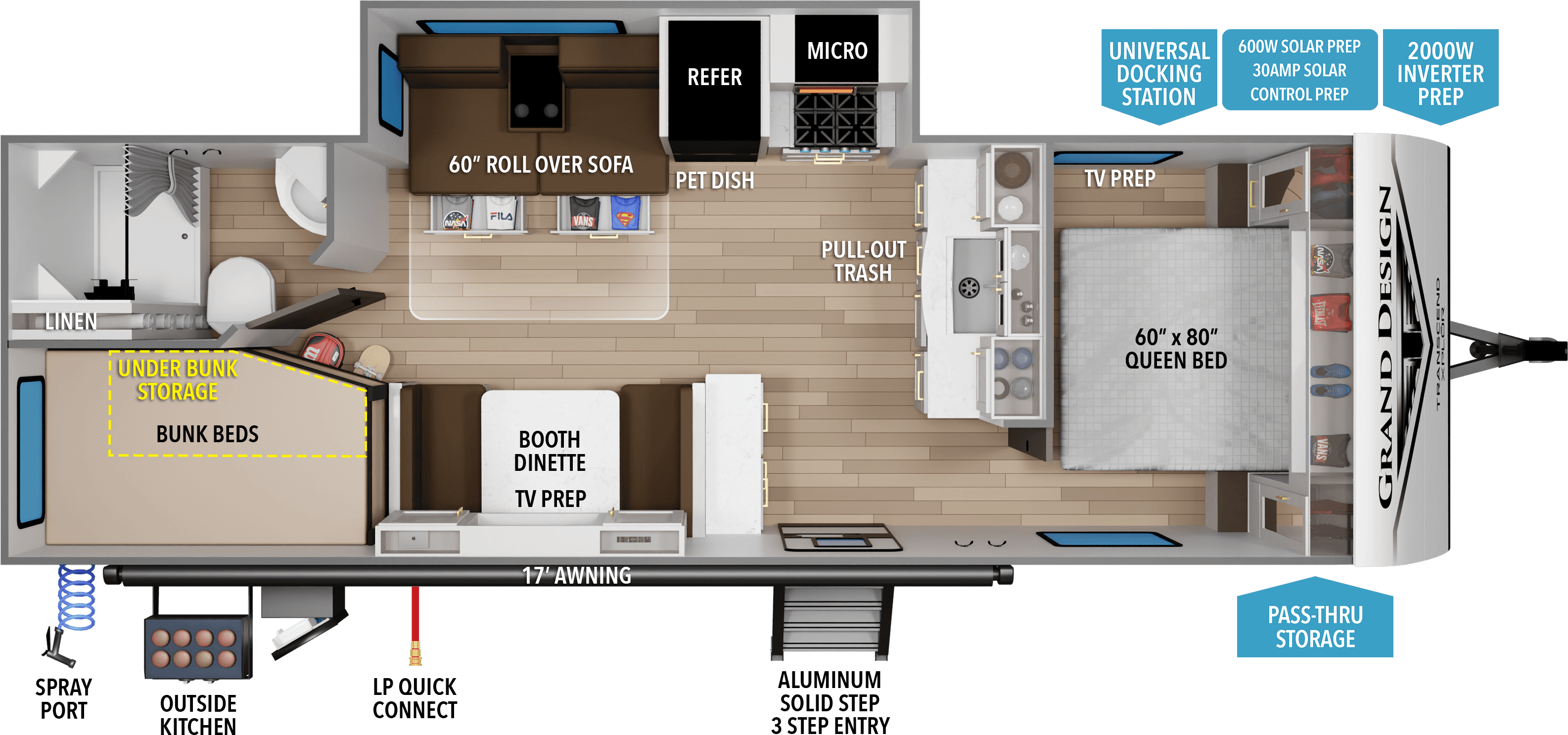 2026 Grand Design Transcend Xplor 26BHX floorplan