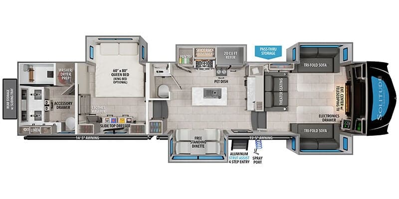 2026 Grand Design Solitude 380FL floorplan