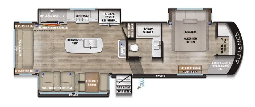 2026 Alliance RV Paradigm 310RL floorplan